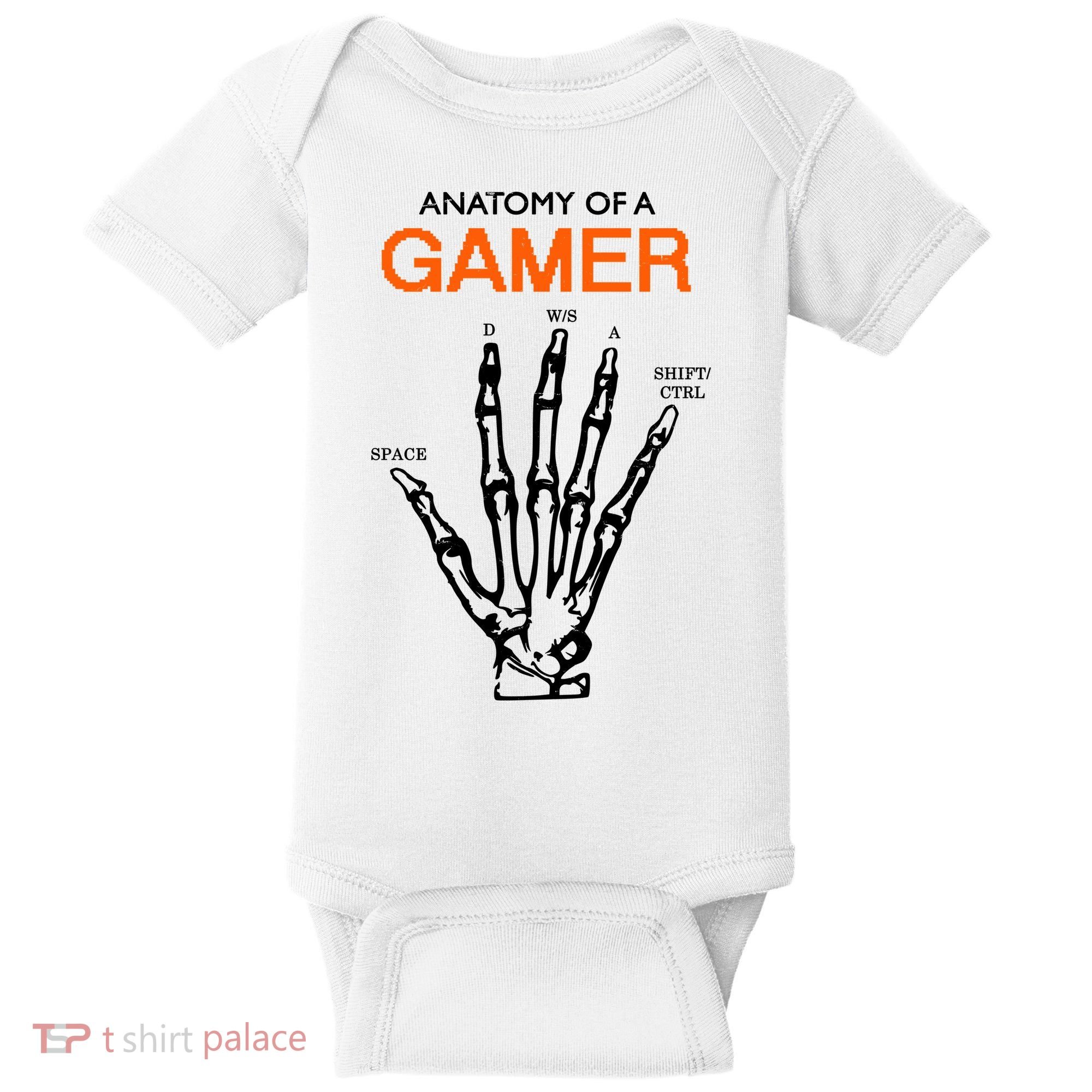Anatomy Of Gamer Funny Gaming Baby Bodysuit