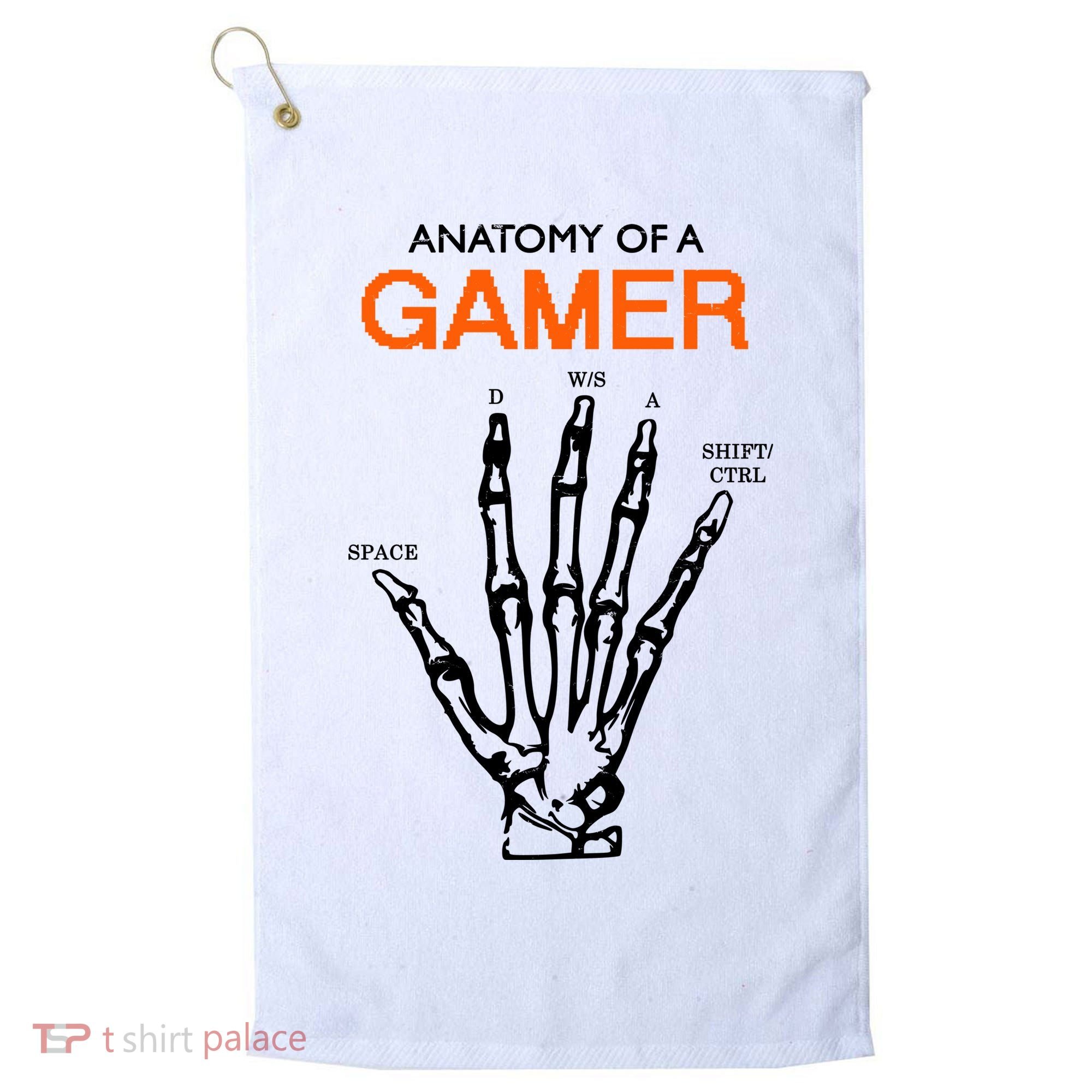 Anatomy Of Gamer Funny Gaming Golf Towel