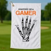 Anatomy Of Gamer Funny Gaming Golf Towel thumb 1