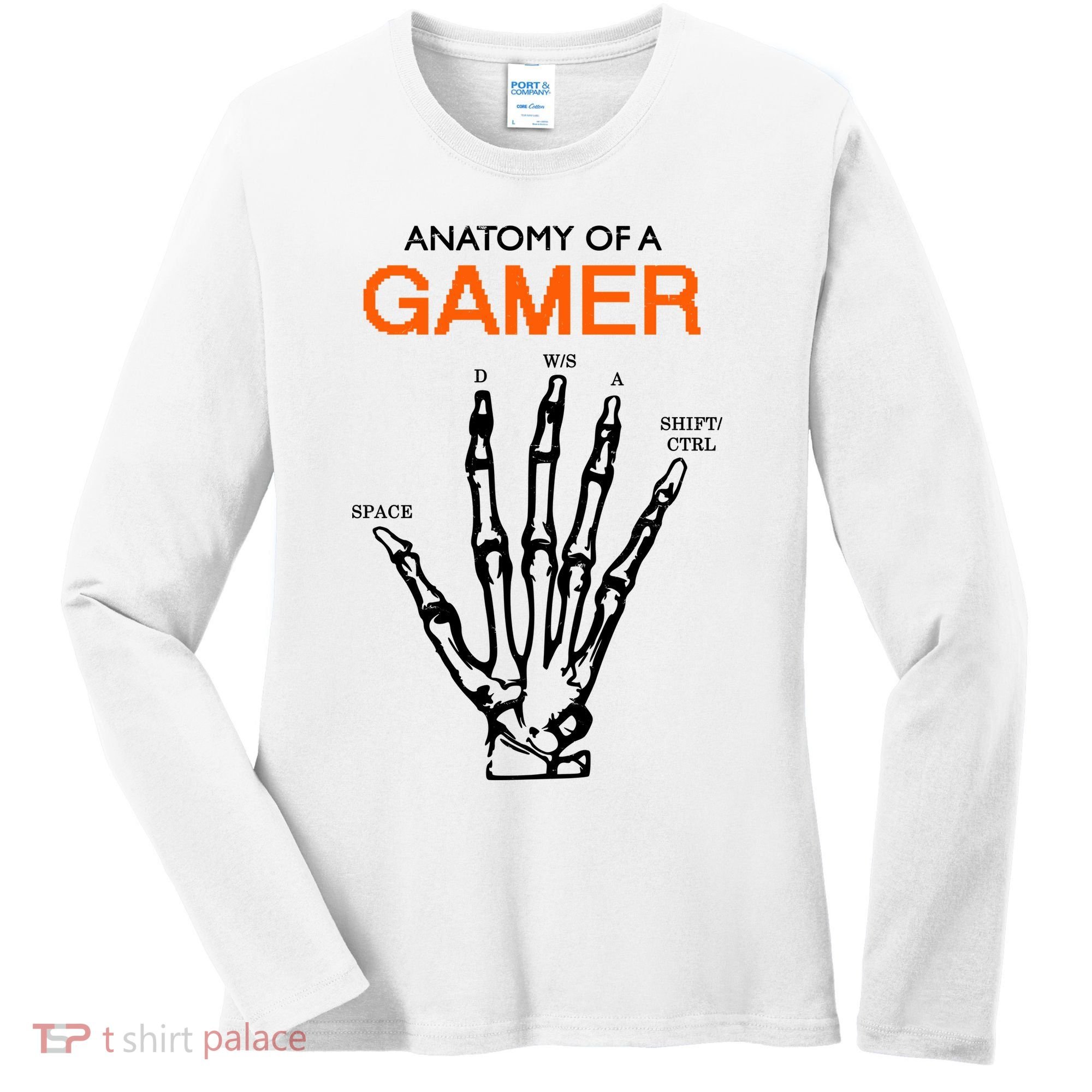 Anatomy Of Gamer Funny Gaming Women's Long Sleeve Shirt