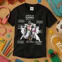 Armor Of God Bible Verse Cool Ephesians 611 Christian Bible Kids T-Shirt thumb 3