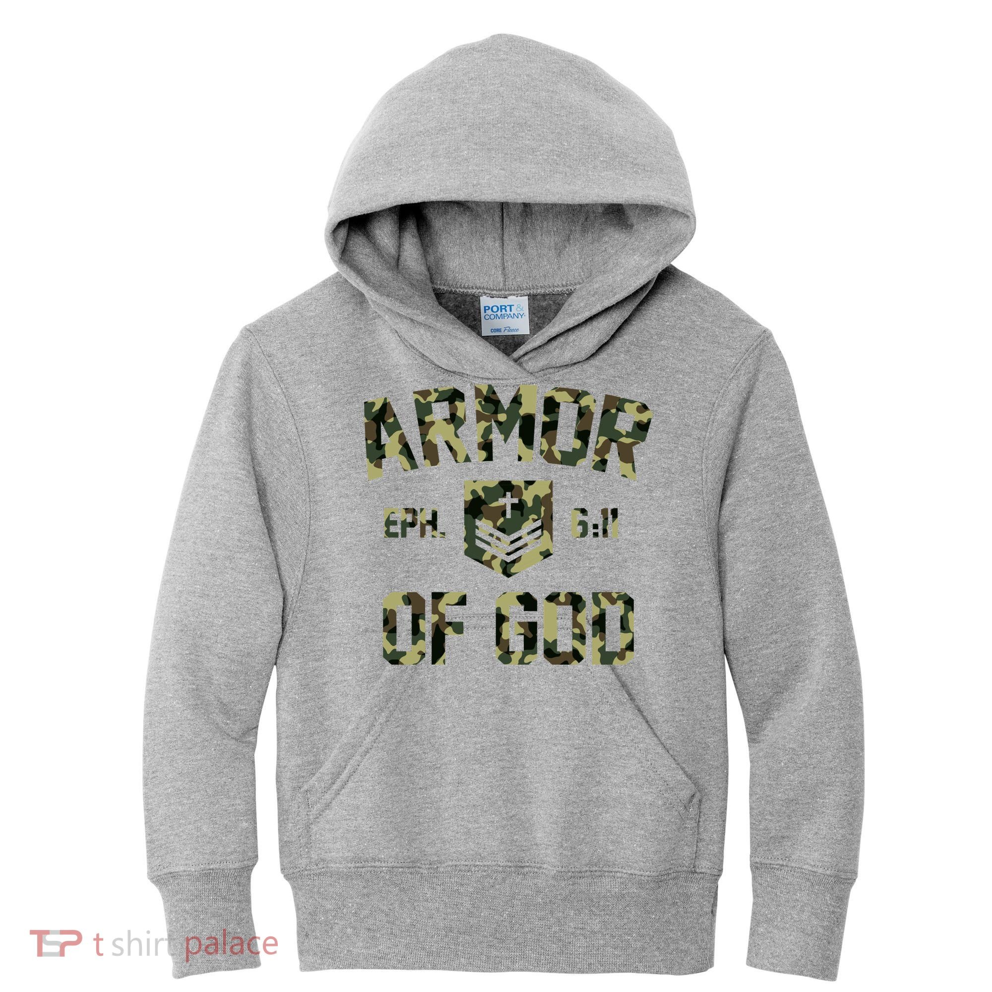 Armor Of God Military Camo Camouflage Kids Hoodie