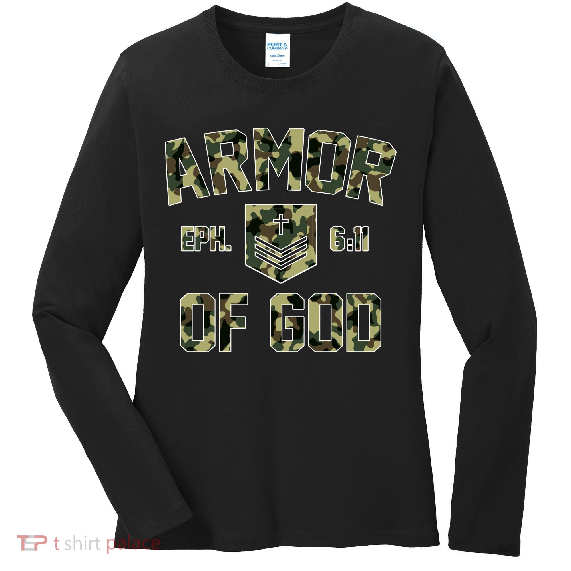 Armor Of God Military Camo Camouflage Women's Long Sleeve Shirt