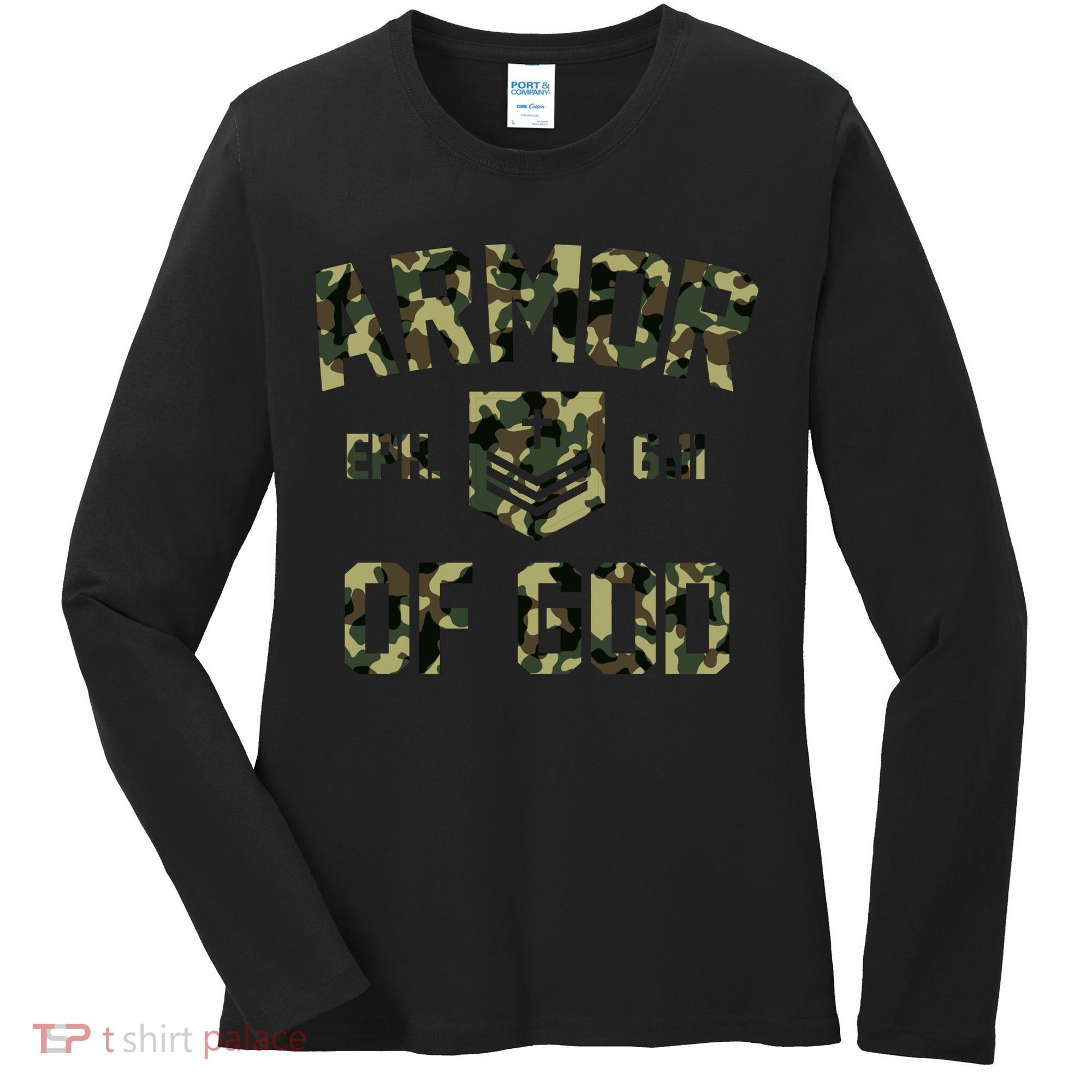 Armor Of God Military Camo Camouflage Women's Long Sleeve Shirt