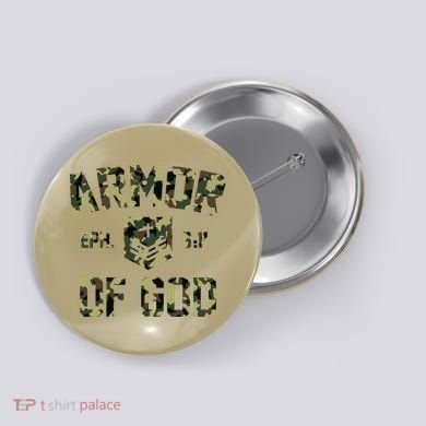 Armor Of God Military Camo Camouflage Button
