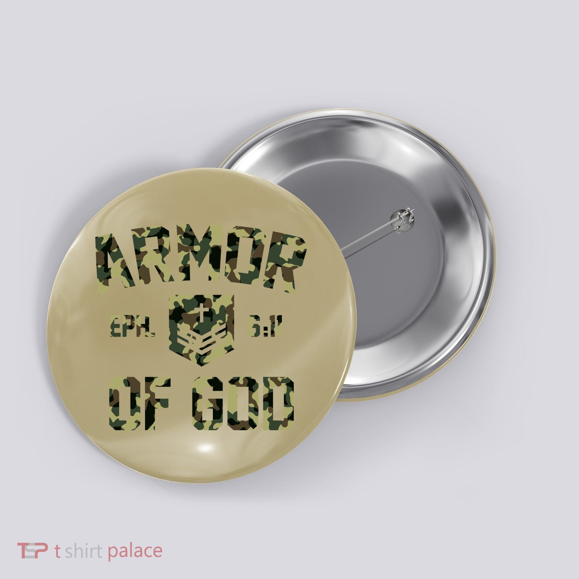 Armor Of God Military Camo Camouflage Button