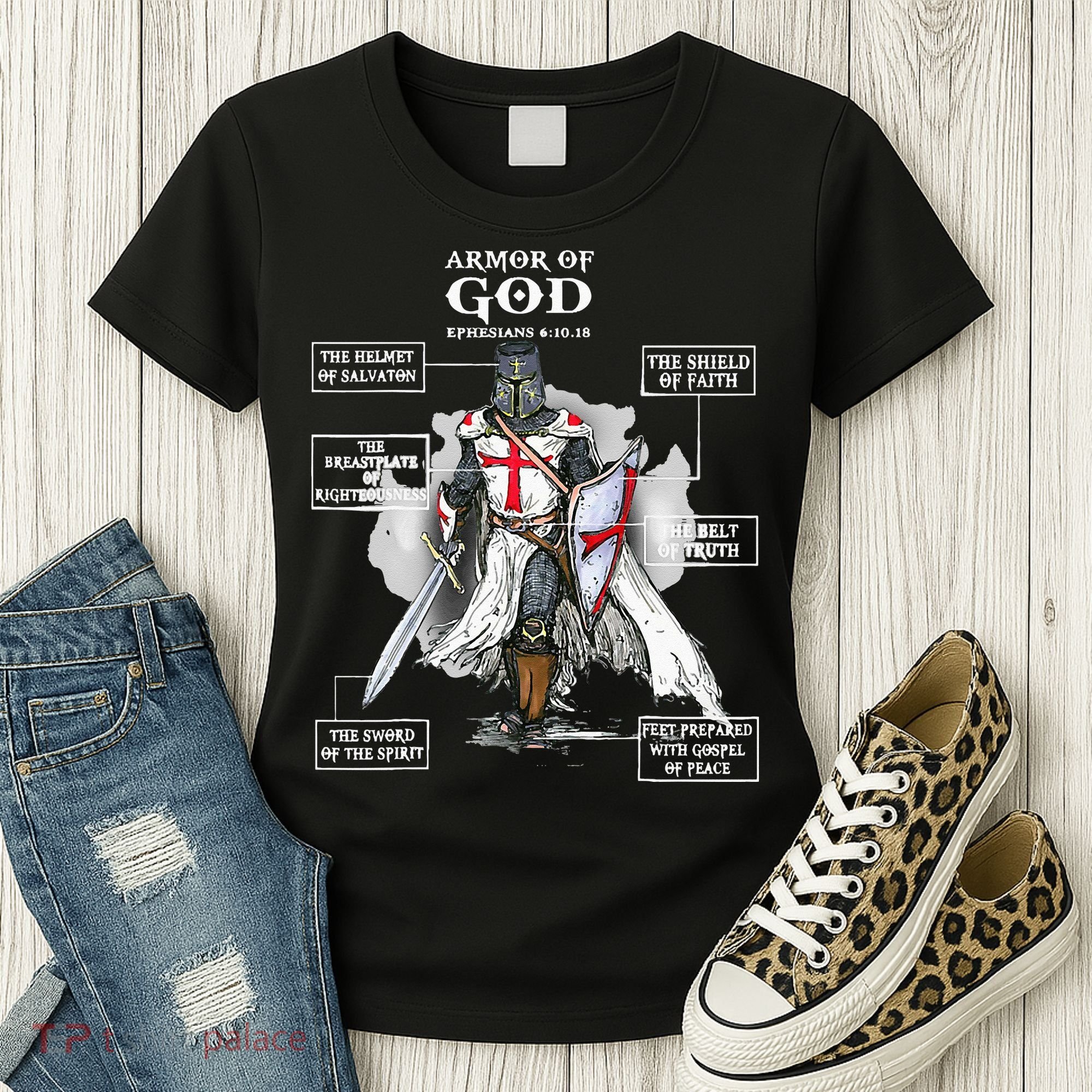 Armor Of God Bible Verse Cool Ephesians 611 Christian Bible Women's T-Shirt
