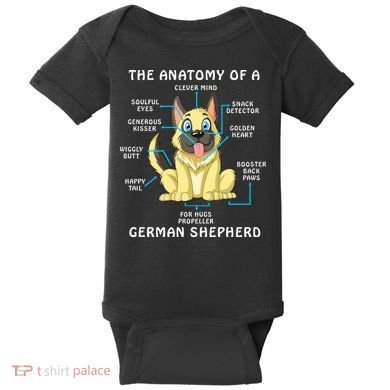 Anatomy Of German Shepherd Baby Bodysuit
