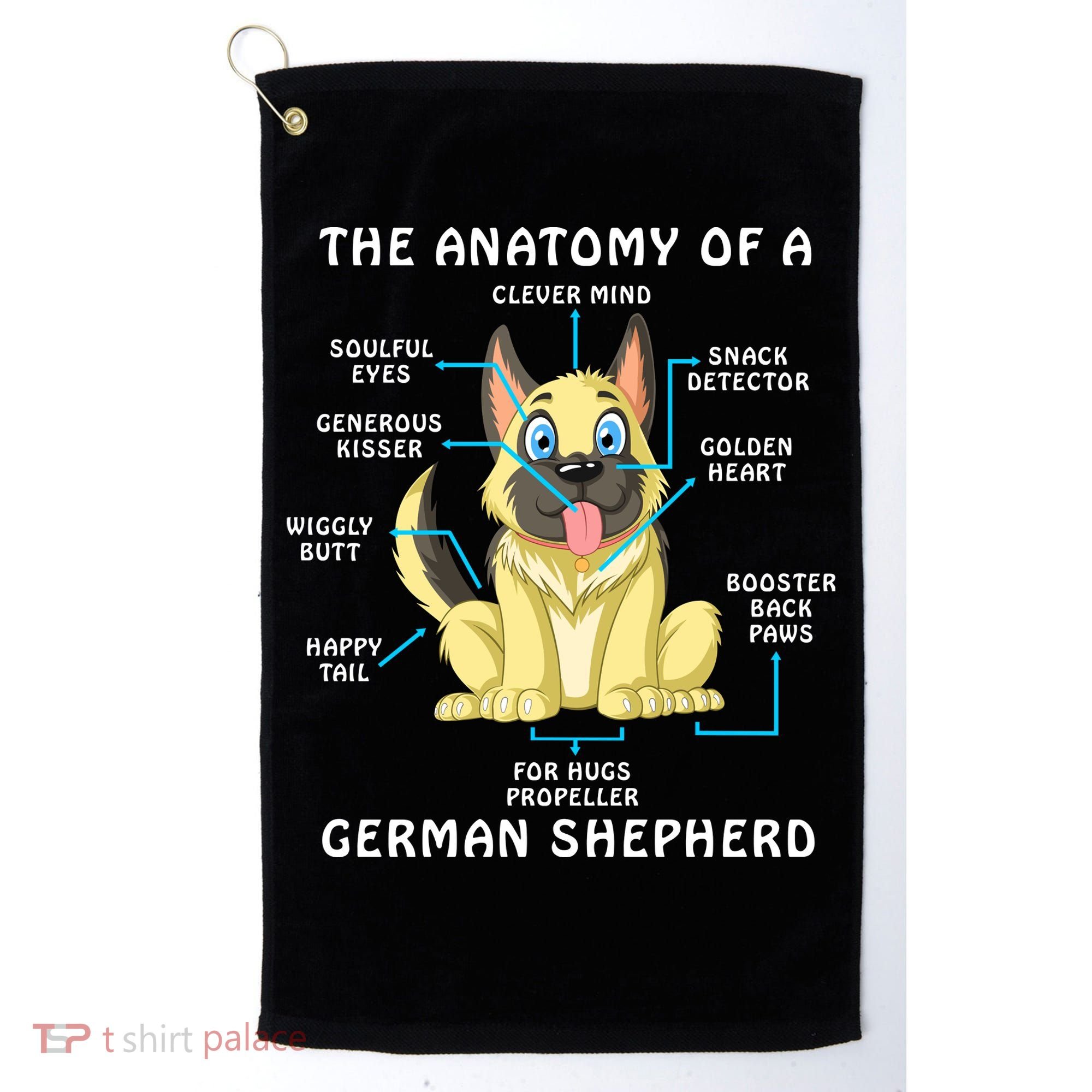 Anatomy Of German Shepherd Golf Towel