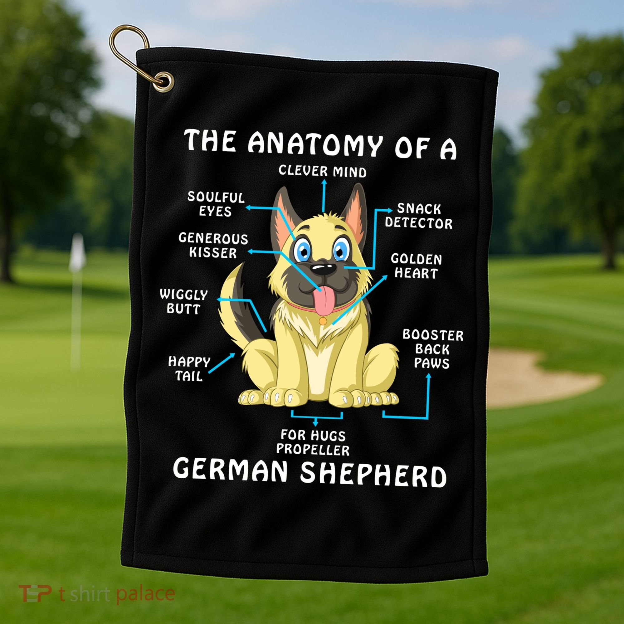 Anatomy Of German Shepherd Golf Towel