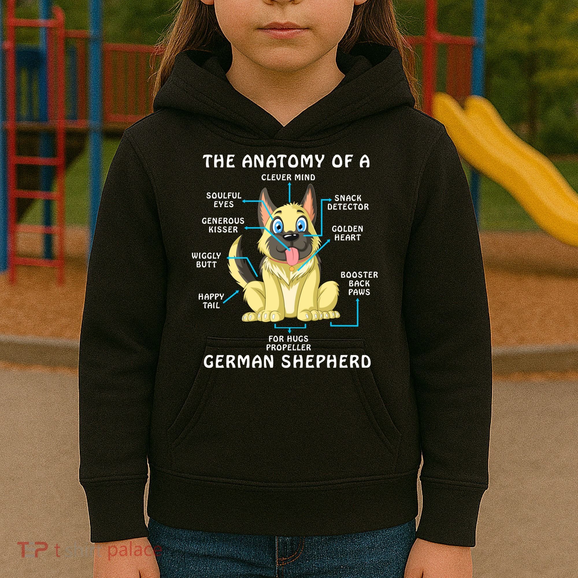 Anatomy Of German Shepherd Kids Hoodie