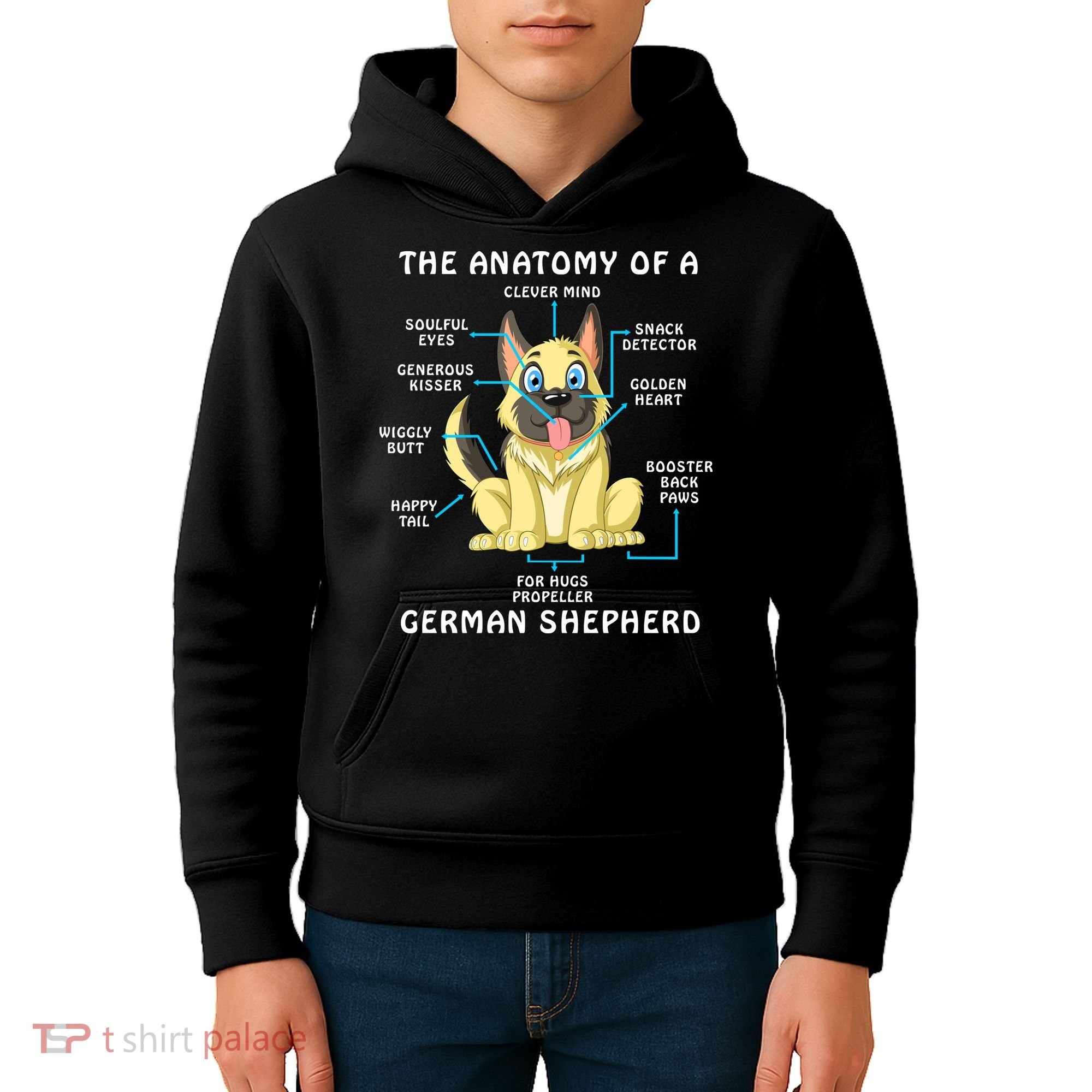 Anatomy Of German Shepherd Kids Hoodie