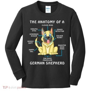 Anatomy Of German Shepherd Kids Long Sleeve Shirt