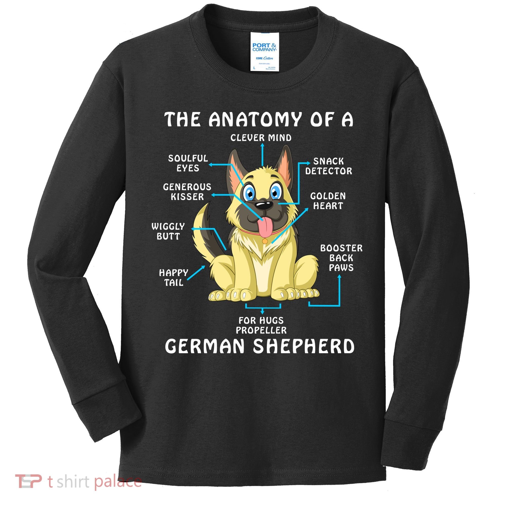 Anatomy Of German Shepherd Kids Long Sleeve Shirt