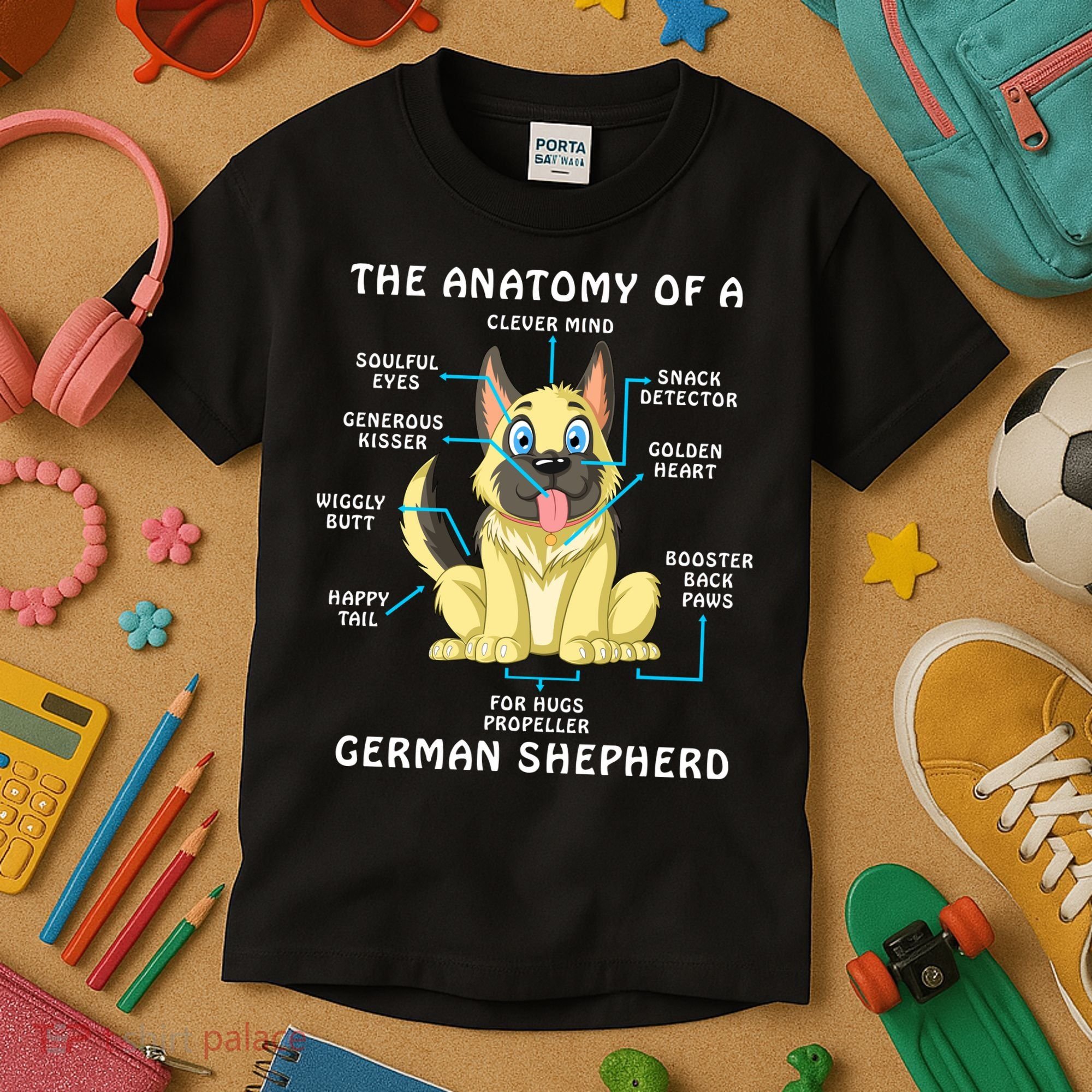 Anatomy Of German Shepherd Kids T-Shirt