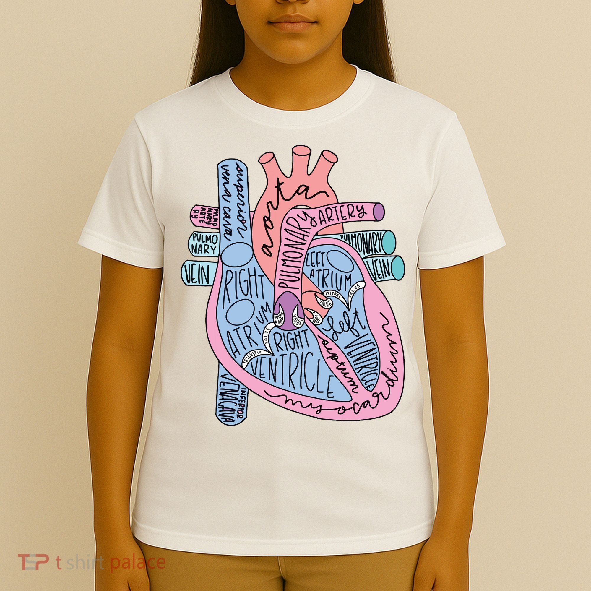 Anatomical Of Heart Cardiac Nurse Practioner Sonographer T-Shirt