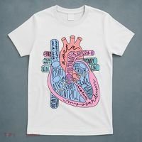 Anatomical Of Heart Cardiac Nurse Practioner Sonographer T-Shirt thumb 5
