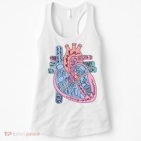 Anatomical Of Heart Cardiac Nurse Practioner Sonographer Women's Tank Top thumb 0