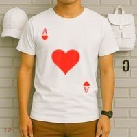 Ace Of Hearts Costume Deck Of Cards Playing Card Halloween T-Shirt thumb 6