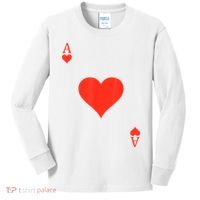 Ace Of Hearts Costume Deck Of Cards Playing Card Halloween Kids Long Sleeve Shirt thumb 0