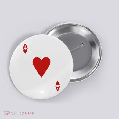 Ace Of Hearts Blackjack Cards Poker 21 Button