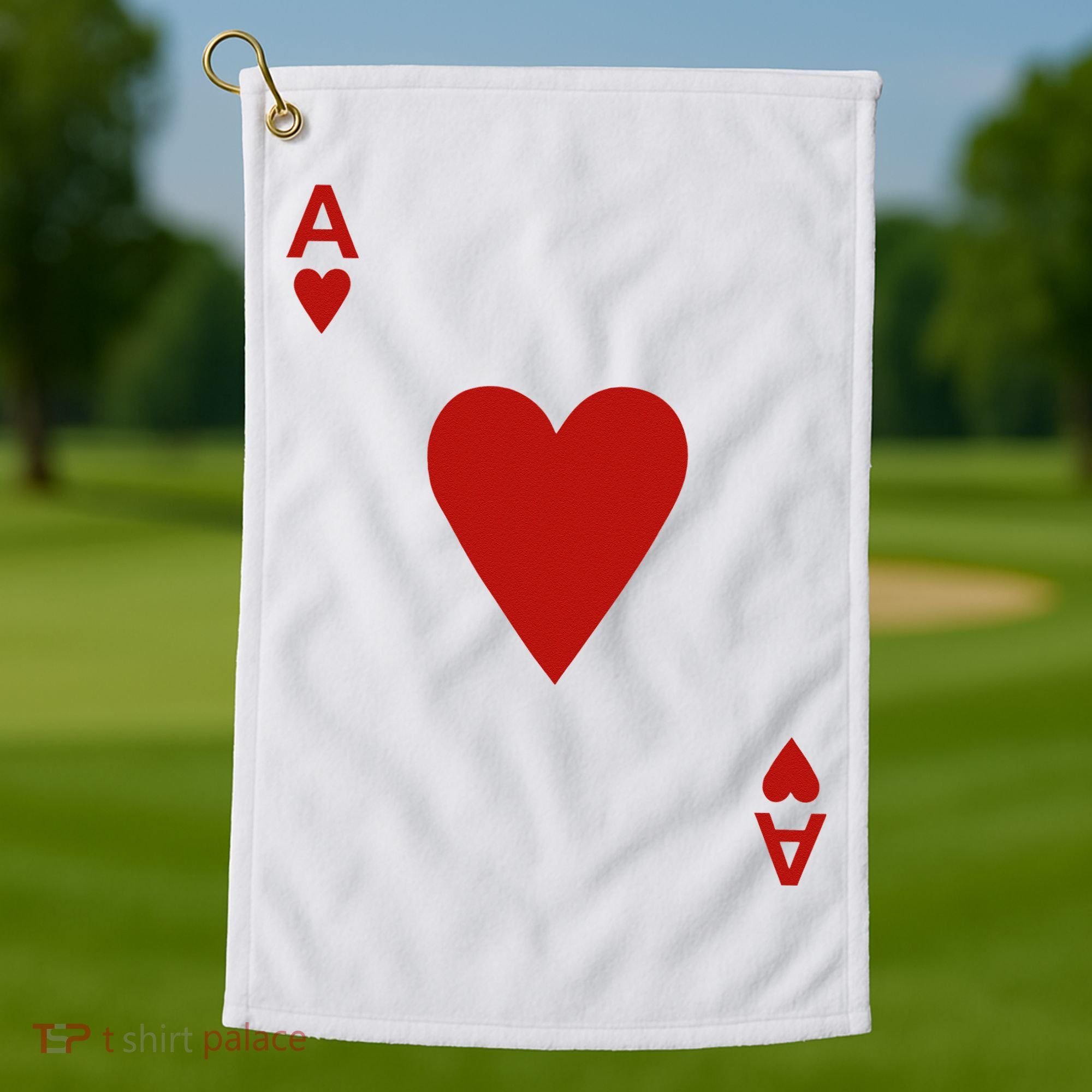 Ace Of Hearts Blackjack Cards Poker 21 Golf Towel
