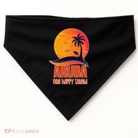 Aruba One Happy Island Beautiful Sunset Beach USA-Made Doggie Bandana thumb 0