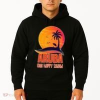 Aruba One Happy Island Beautiful Sunset Beach Hoodie thumb 2