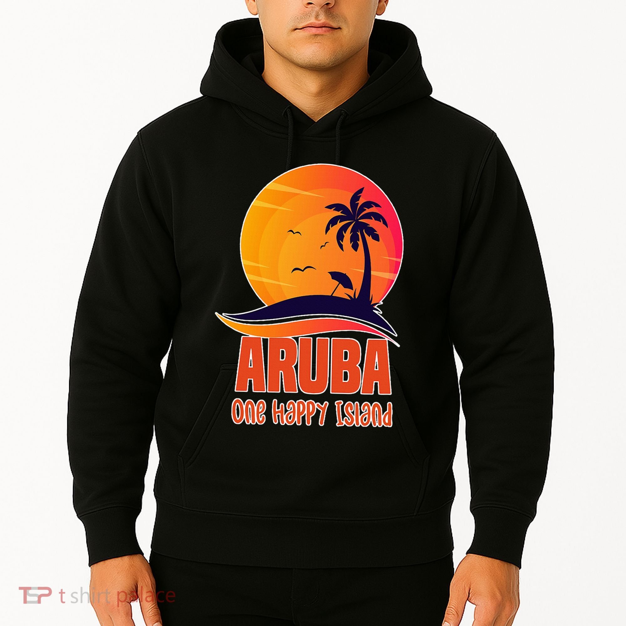 Aruba One Happy Island Beautiful Sunset Beach Hoodie