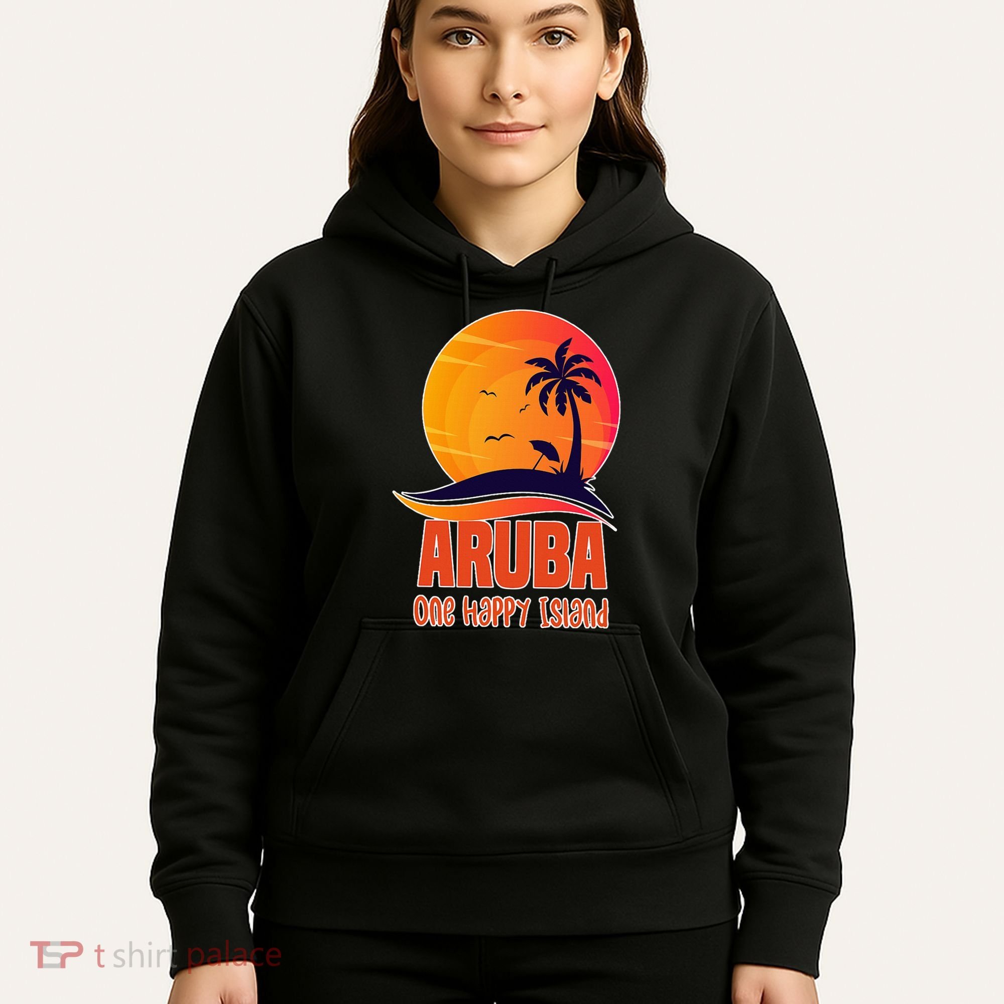Aruba One Happy Island Beautiful Sunset Beach Hoodie