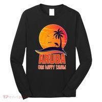 Aruba One Happy Island Beautiful Sunset Beach Long Sleeve Shirt thumb 0