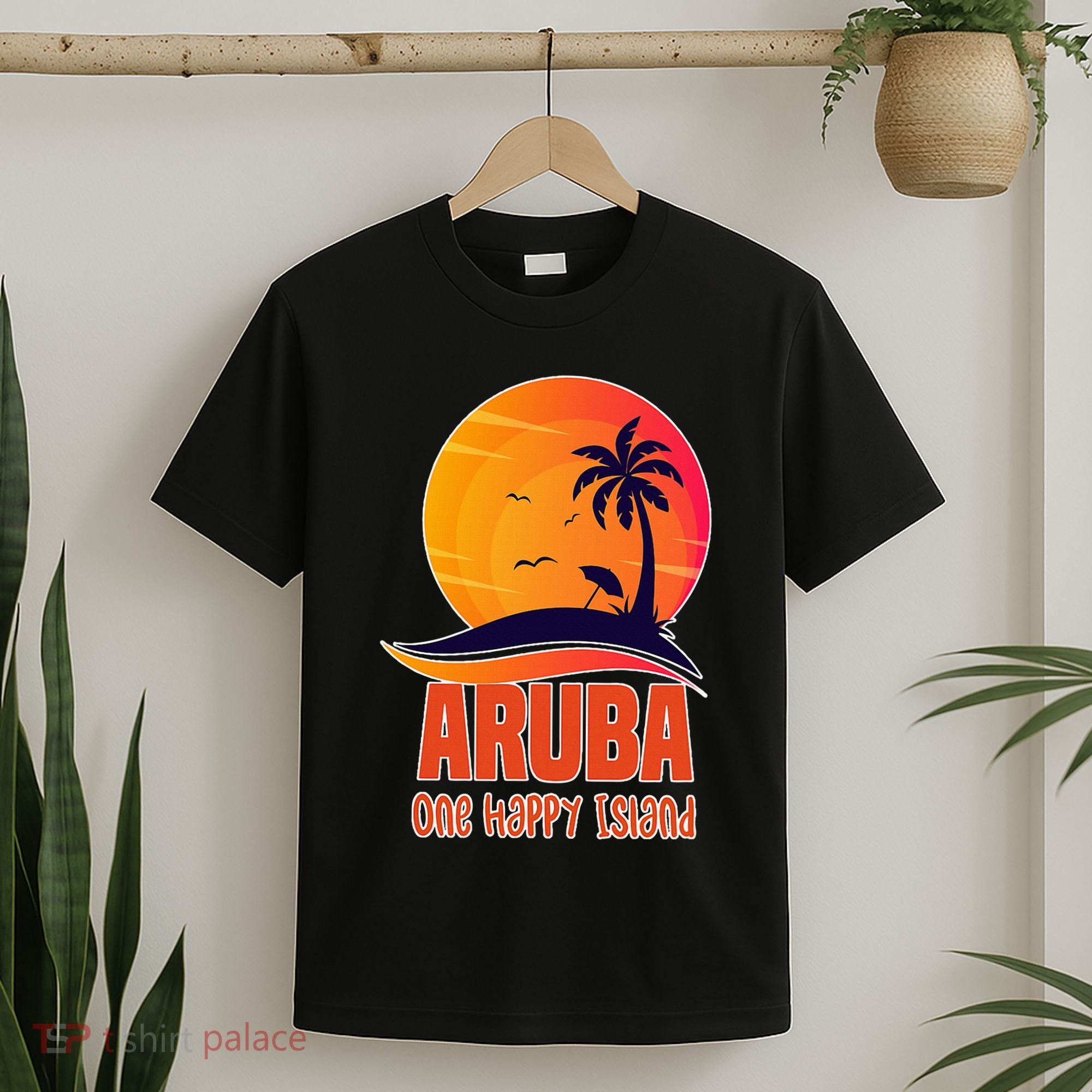 Aruba One Happy Island Beautiful Sunset Beach T-Shirt