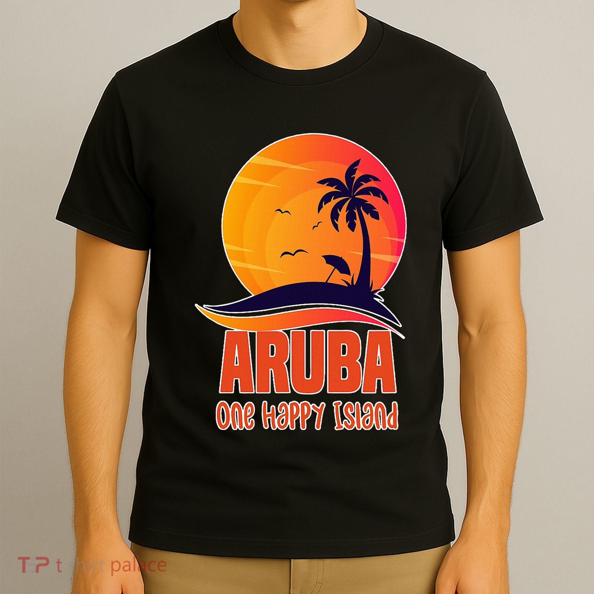 Aruba One Happy Island Beautiful Sunset Beach T-Shirt
