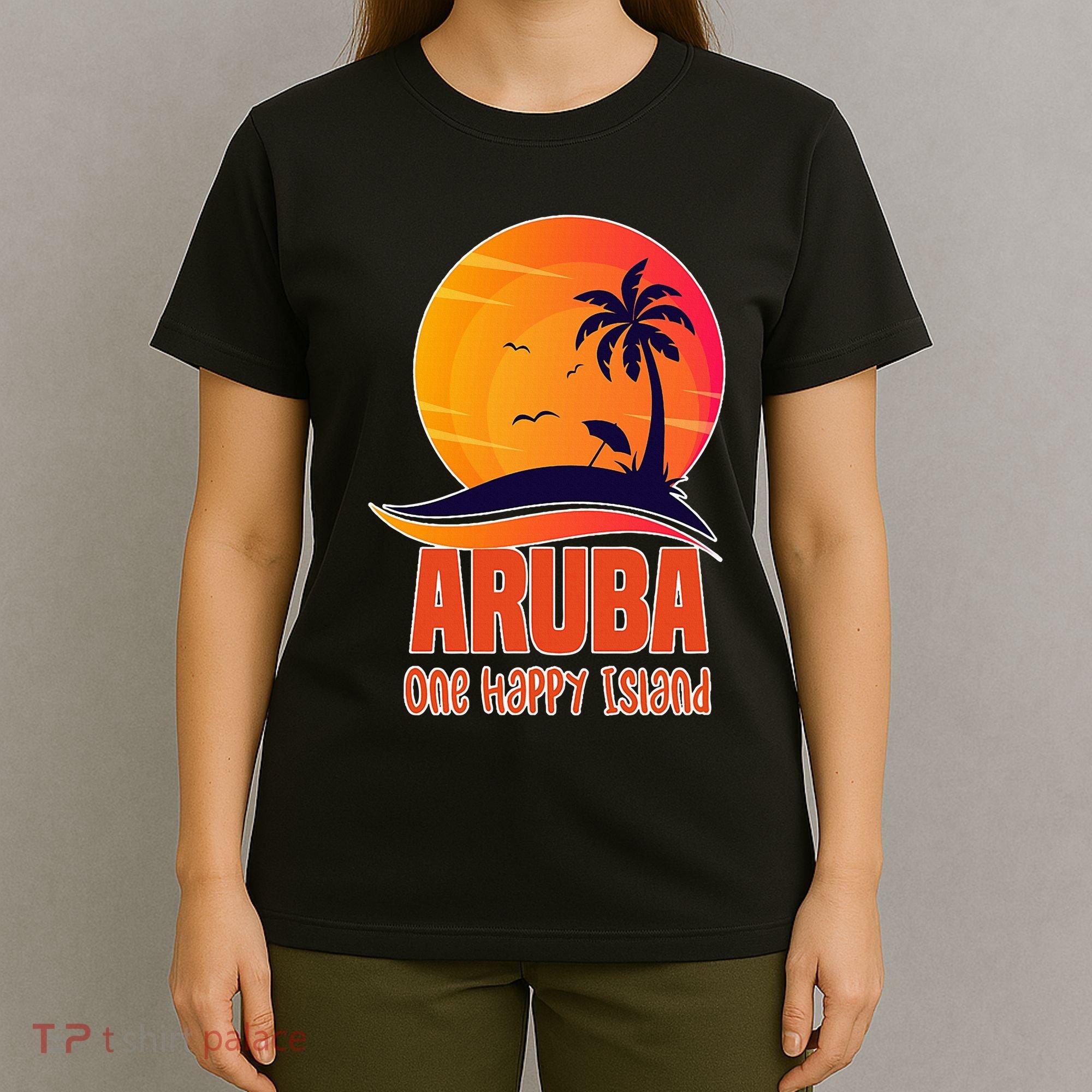 Aruba One Happy Island Beautiful Sunset Beach T-Shirt