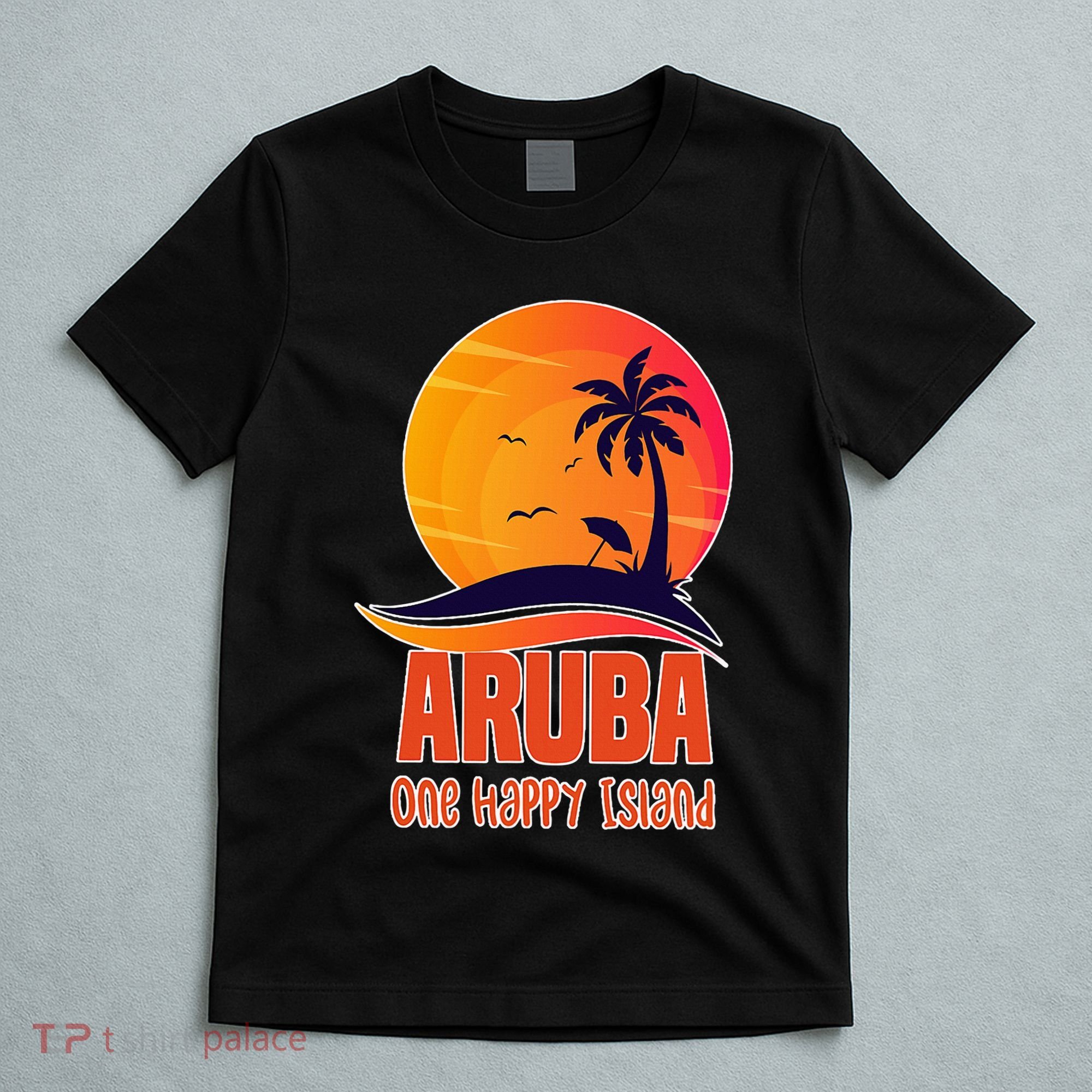 Aruba One Happy Island Beautiful Sunset Beach T-Shirt
