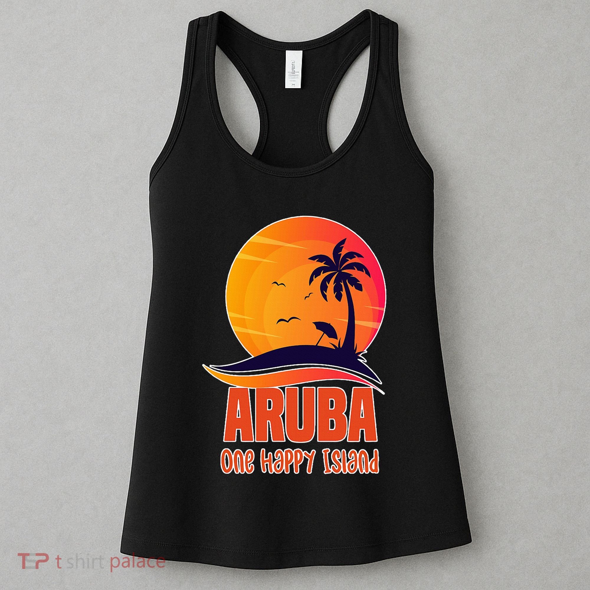 Aruba One Happy Island Beautiful Sunset Beach Women's Tank Top