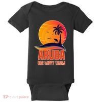 Aruba One Happy Island Beautiful Sunset Beach Baby Bodysuit thumb 0