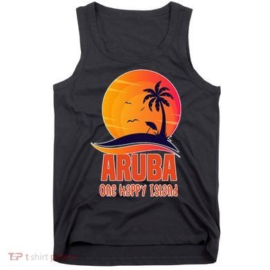 Aruba One Happy Island Beautiful Sunset Beach Tank Top