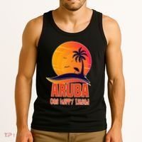 Aruba One Happy Island Beautiful Sunset Beach Tank Top thumb 3