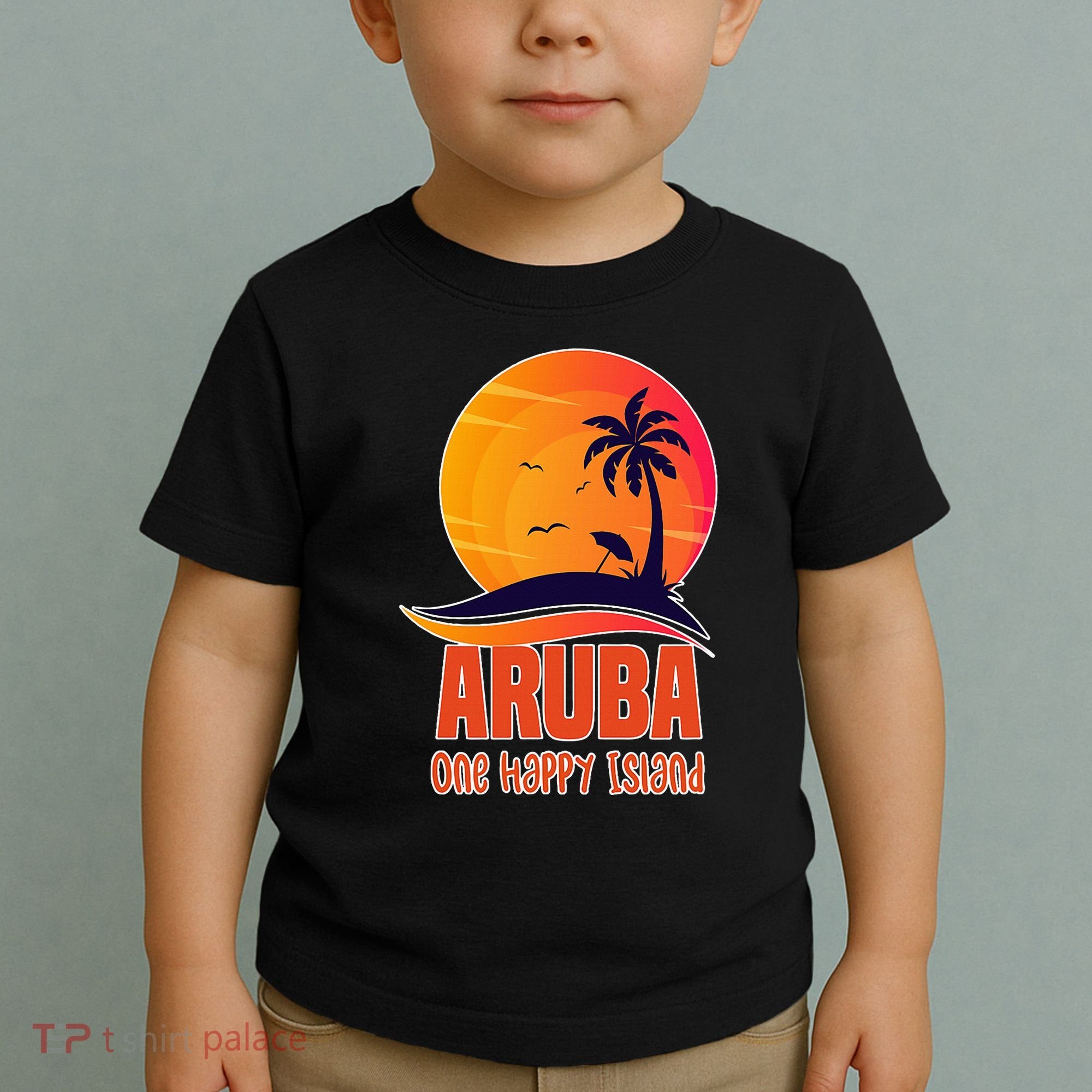Aruba One Happy Island Beautiful Sunset Beach Toddler T-Shirt