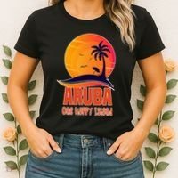 Aruba One Happy Island Beautiful Sunset Beach Women's T-Shirt thumb 2
