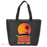 Aruba One Happy Island Beautiful Sunset Beach Tote Bag thumb 0