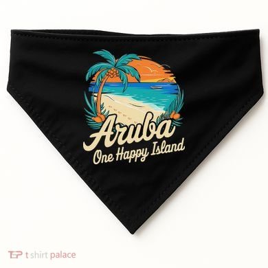 Aruba One Happy Island Souvenir USA-Made Doggie Bandana