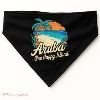 Aruba One Happy Island Souvenir USA-Made Doggie Bandana thumb 0