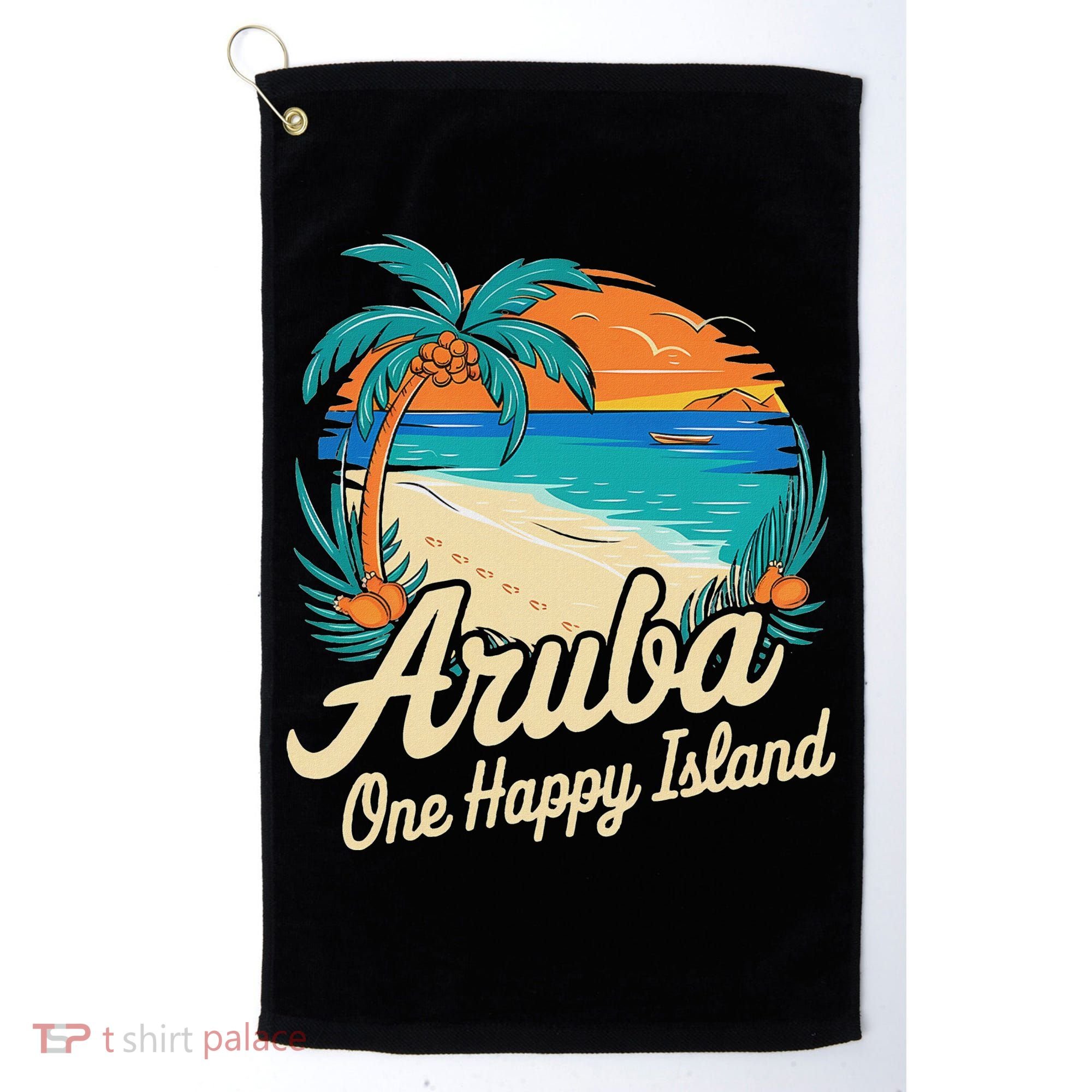 Aruba One Happy Island Souvenir Golf Towel