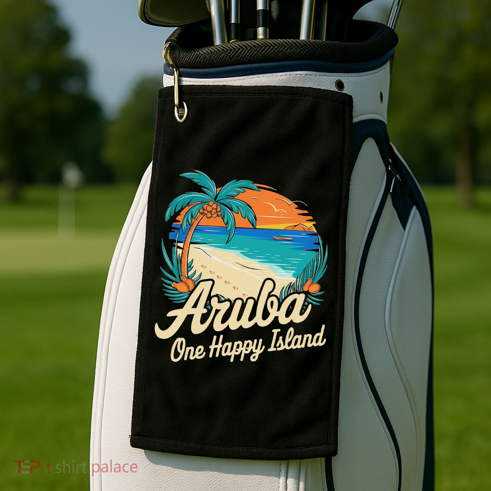 Aruba One Happy Island Souvenir Golf Towel