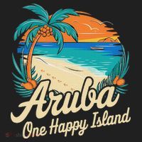 Aruba One Happy Island Souvenir Golf Towel thumb 3