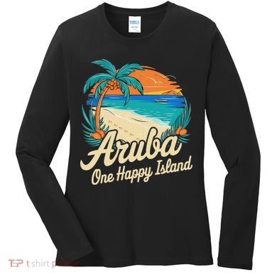 Aruba One Happy Island Souvenir Women's Long Sleeve Shirt