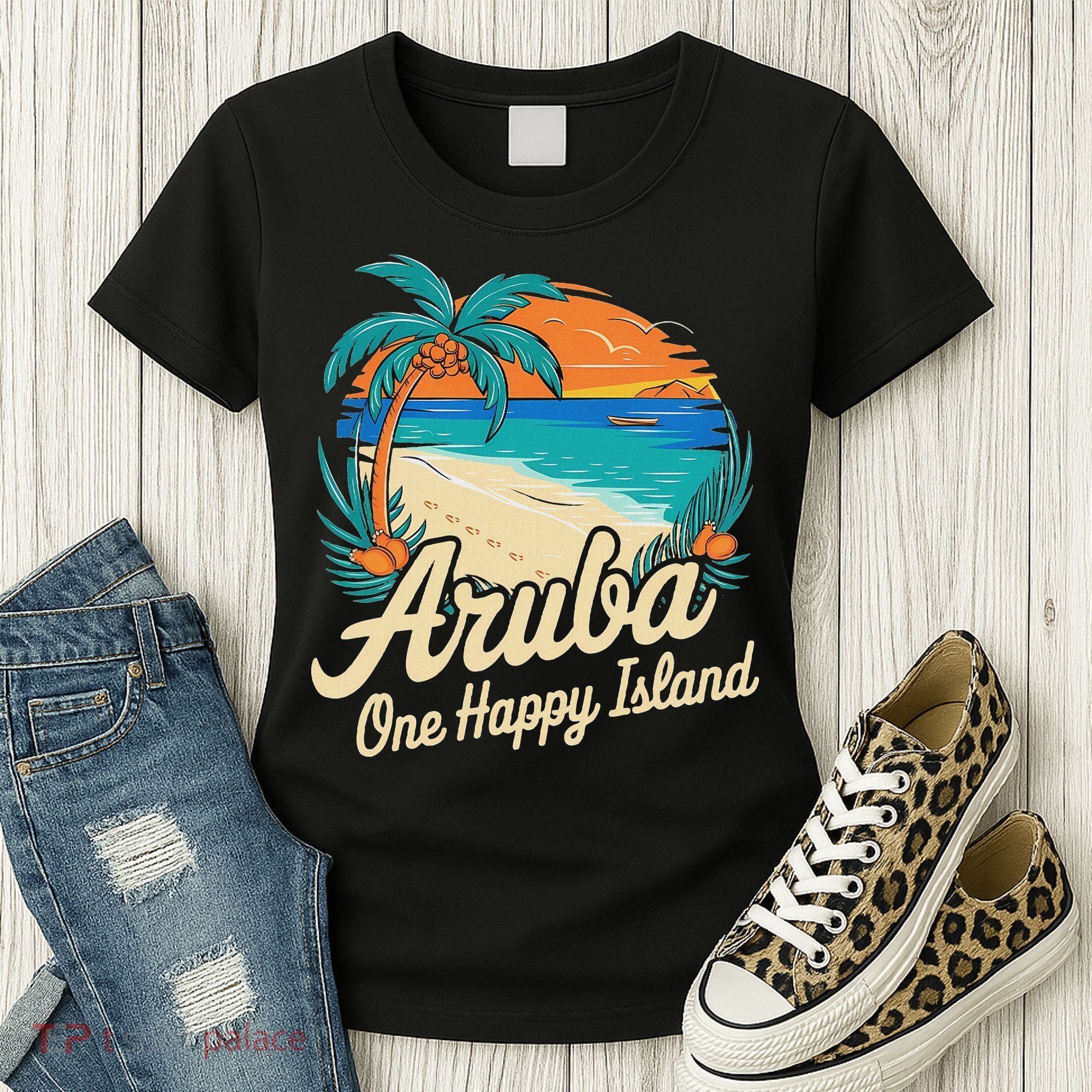 Aruba One Happy Island Souvenir Women's T-Shirt