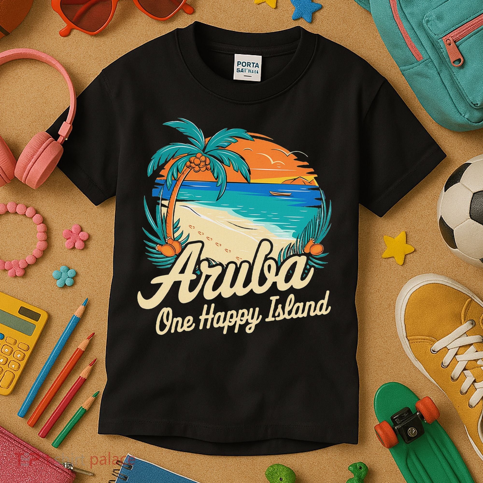 Aruba One Happy Island Souvenir Kids T-Shirt